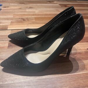 Jessica Simpson Black Glitter Studded Heels - Size 9